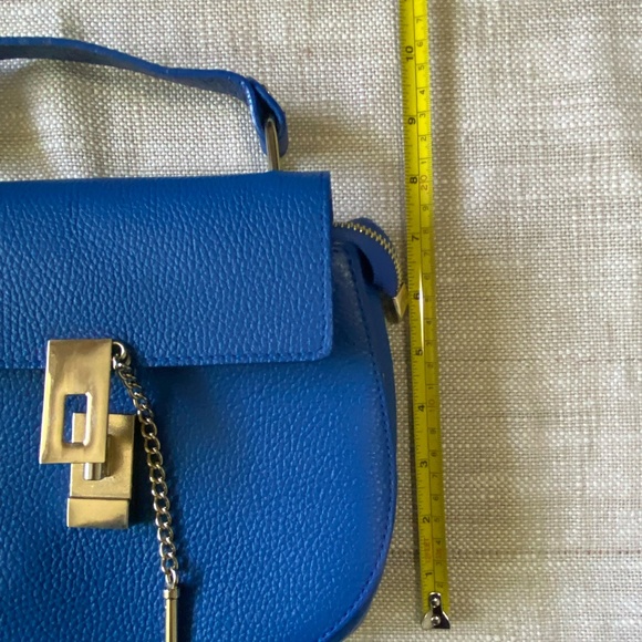 Borse In Pelle Italian Leather Cobalt Blue Small Carry Purse - Picture 12 of 15